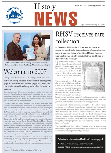 Front Cover of History News Issue 267
