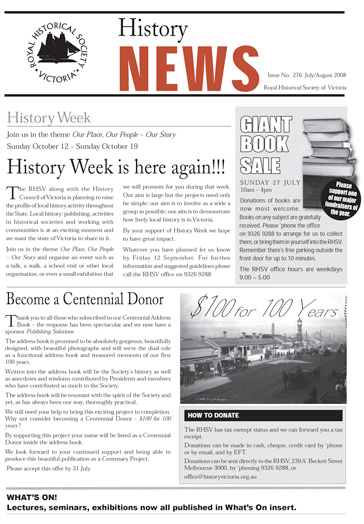 Front Cover of History News Issue 276