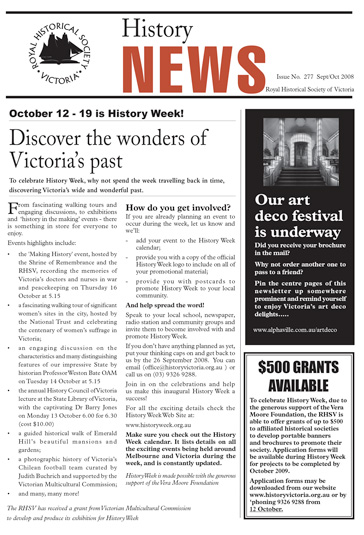 Front Cover of History News Issue 277