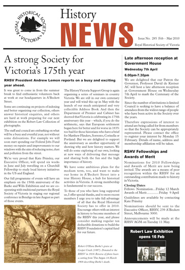 Front Cover of History News Issue 285
