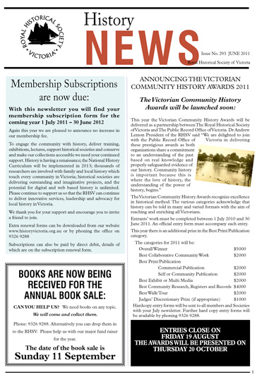 Front Cover of History News Issue 293 (June)