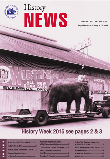 Front Cover of History News Issue 320