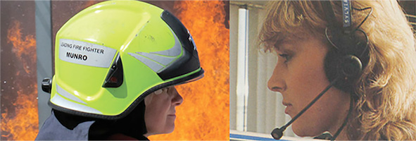 A collage of two images showing operational women at MFB