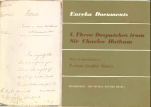 Eureka documents: 1. Three despatches from Sir Charles Hotham with an introduction by Professor Geoffrey Blainey ( Second hand book)