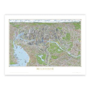 The Melbourne Map - A2 Colour Print
