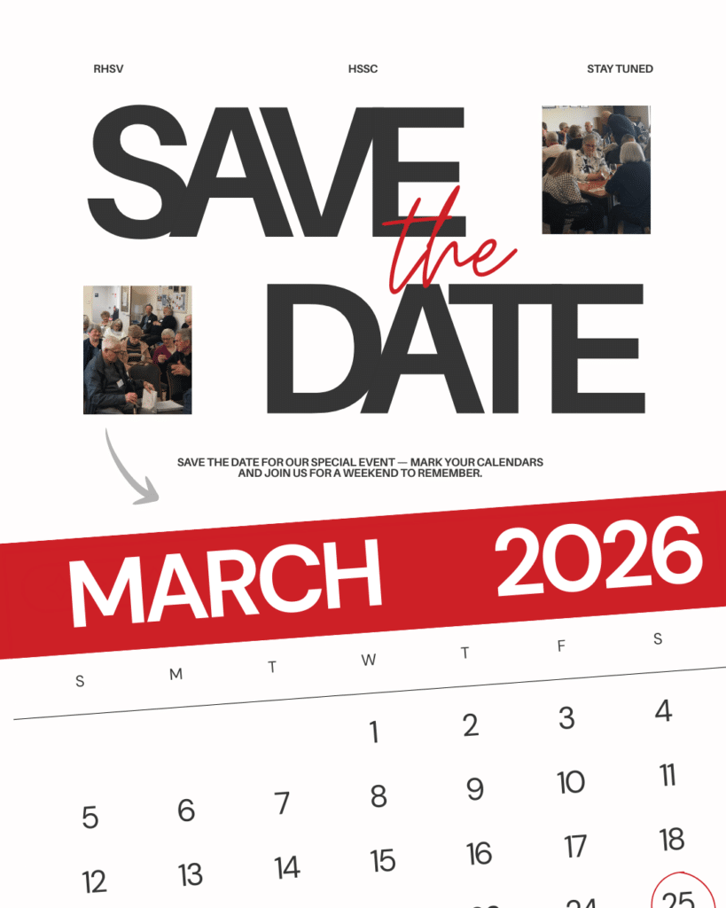 Black and white graphic with large text that reads, "SAVE THE DATE - March 2026"