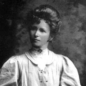 Black and white portrait of a young woman - Jessie Webb - in Edwardian dress.